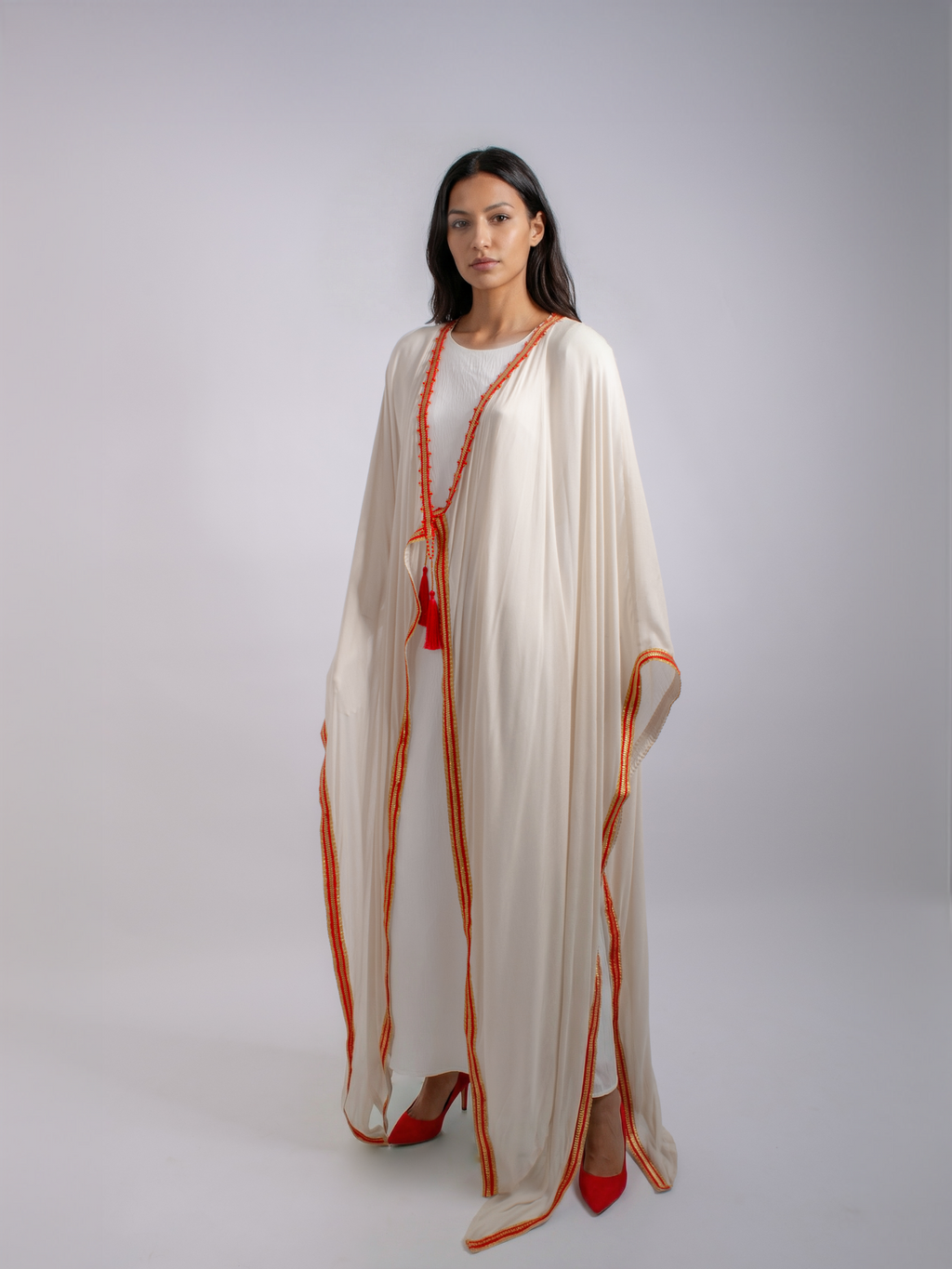100% Egyptian Bamboo Long bisht with Embroidery