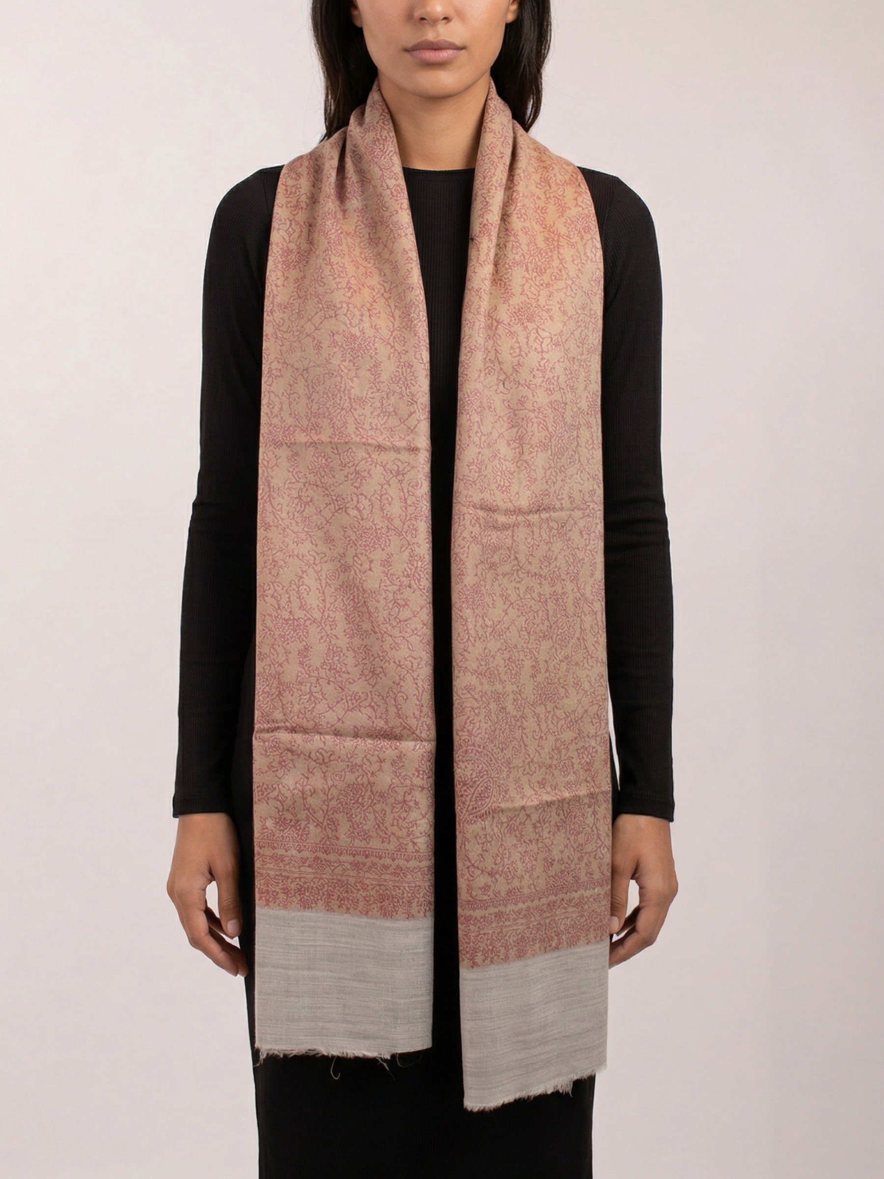 Bronze Ash Woven Pashmina Wool Scarf