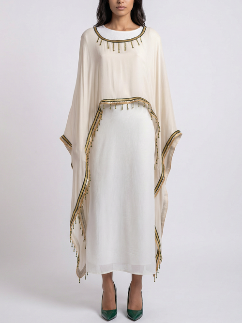 100 % Egyptian Bamboo Embroidered long Poncho
