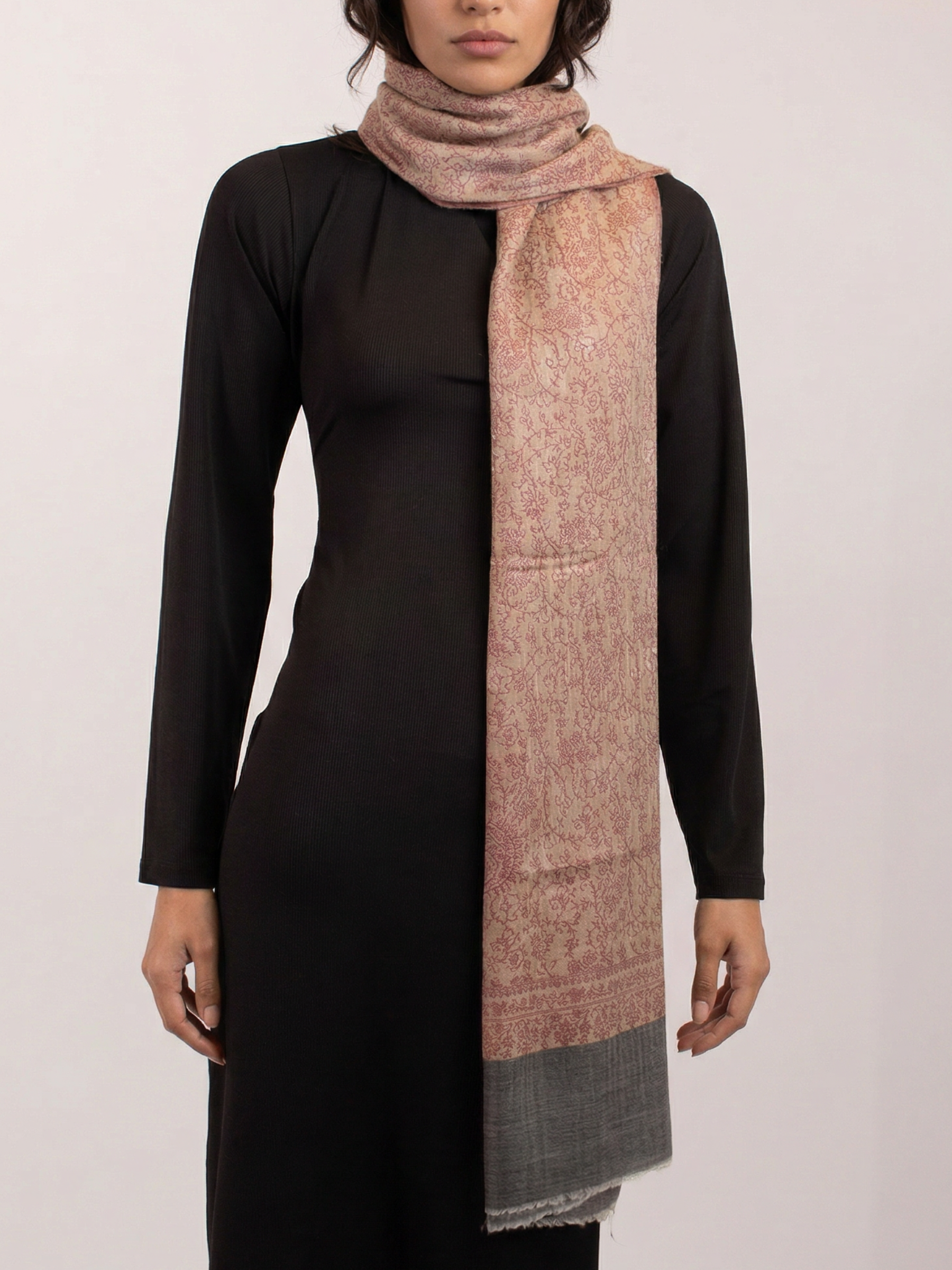 Bronze Smoke Woven Pashmina Wool Scarf