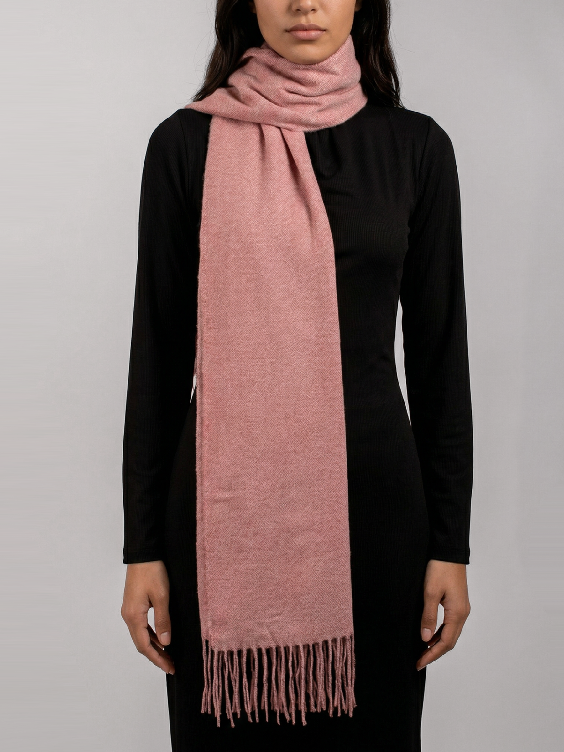Blush Apricot Pashmina Wool Scarf
