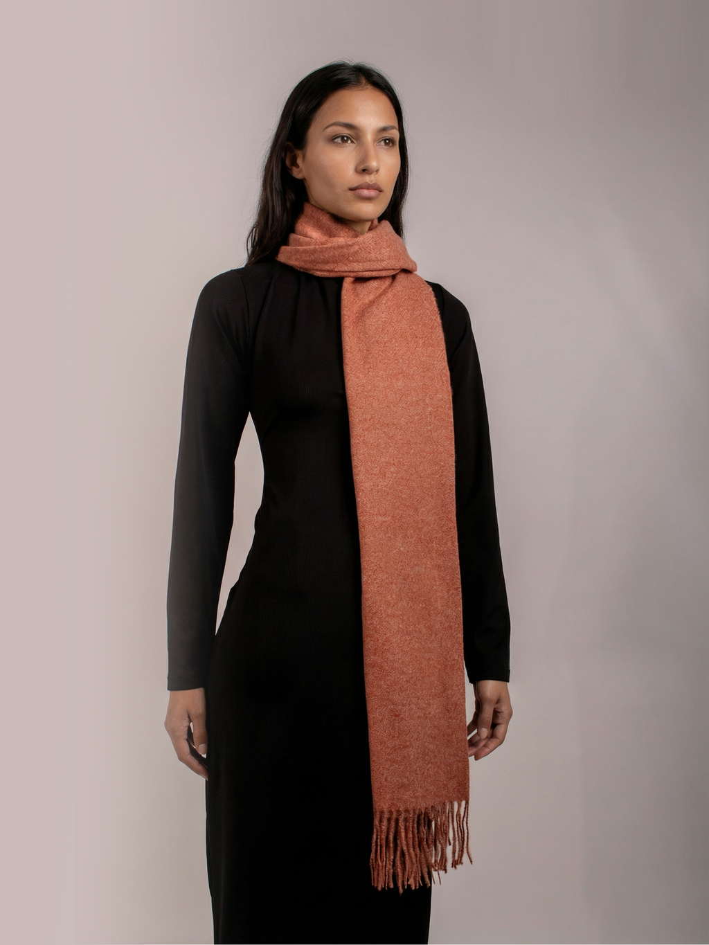 Sunbaked Terracotta Pashmina Wool Scarf