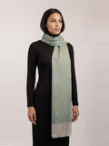 Silver Seas Woven Pashmina Wool Scarf