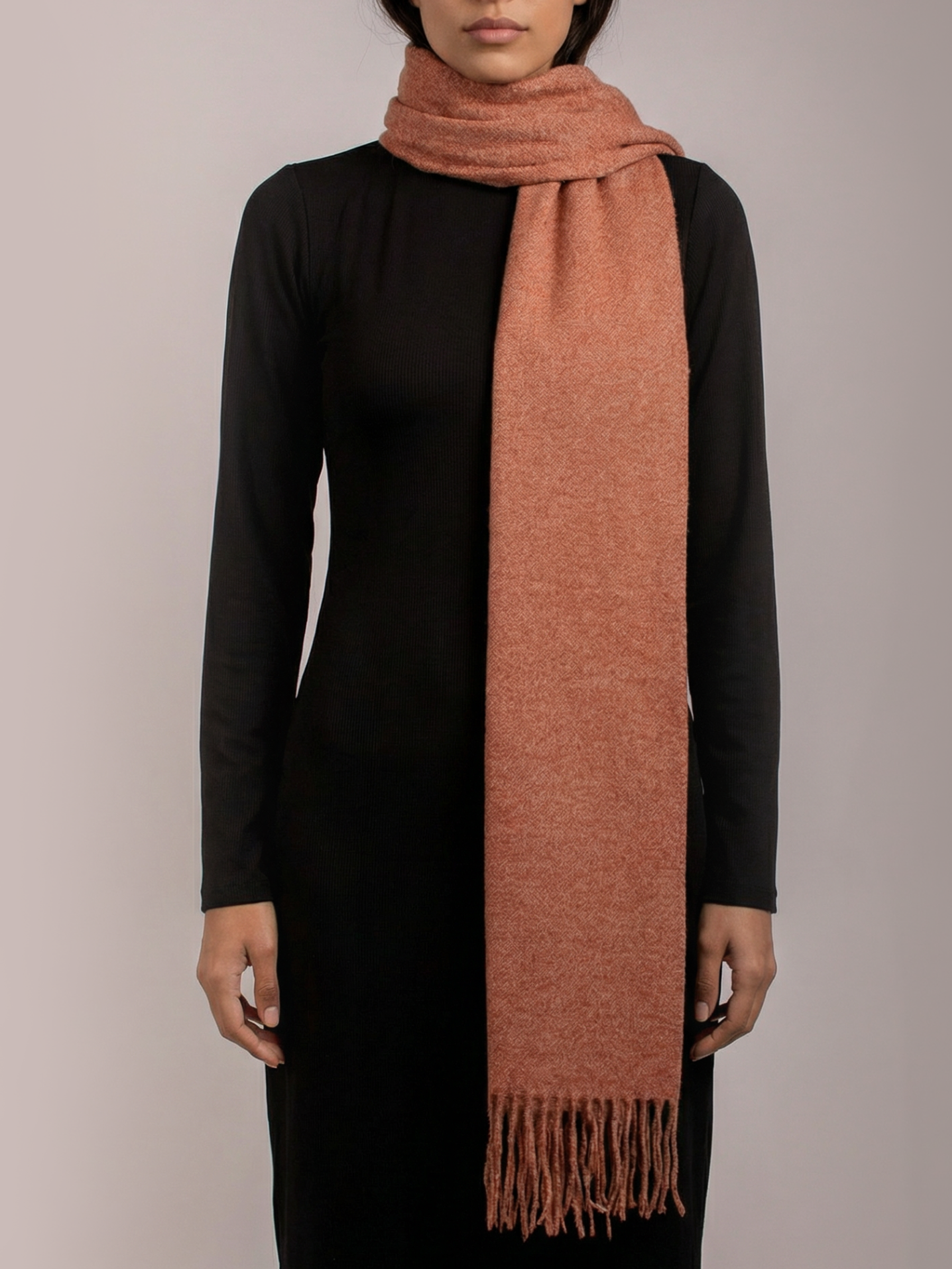 Sunbaked Terracotta Pashmina Wool Scarf