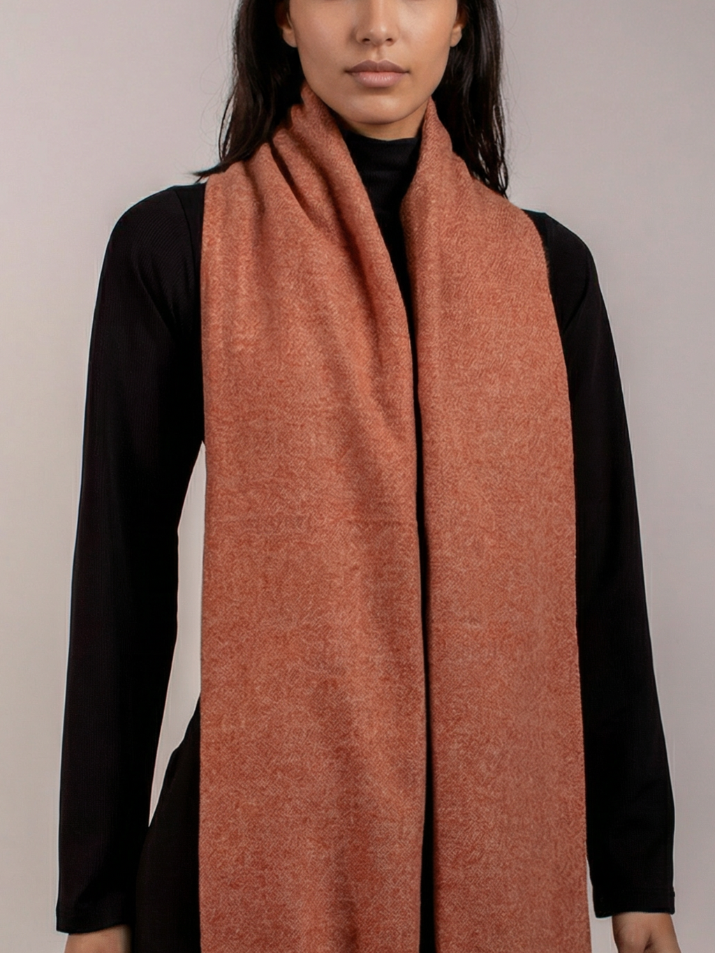 Sunbaked Terracotta Pashmina Wool Scarf