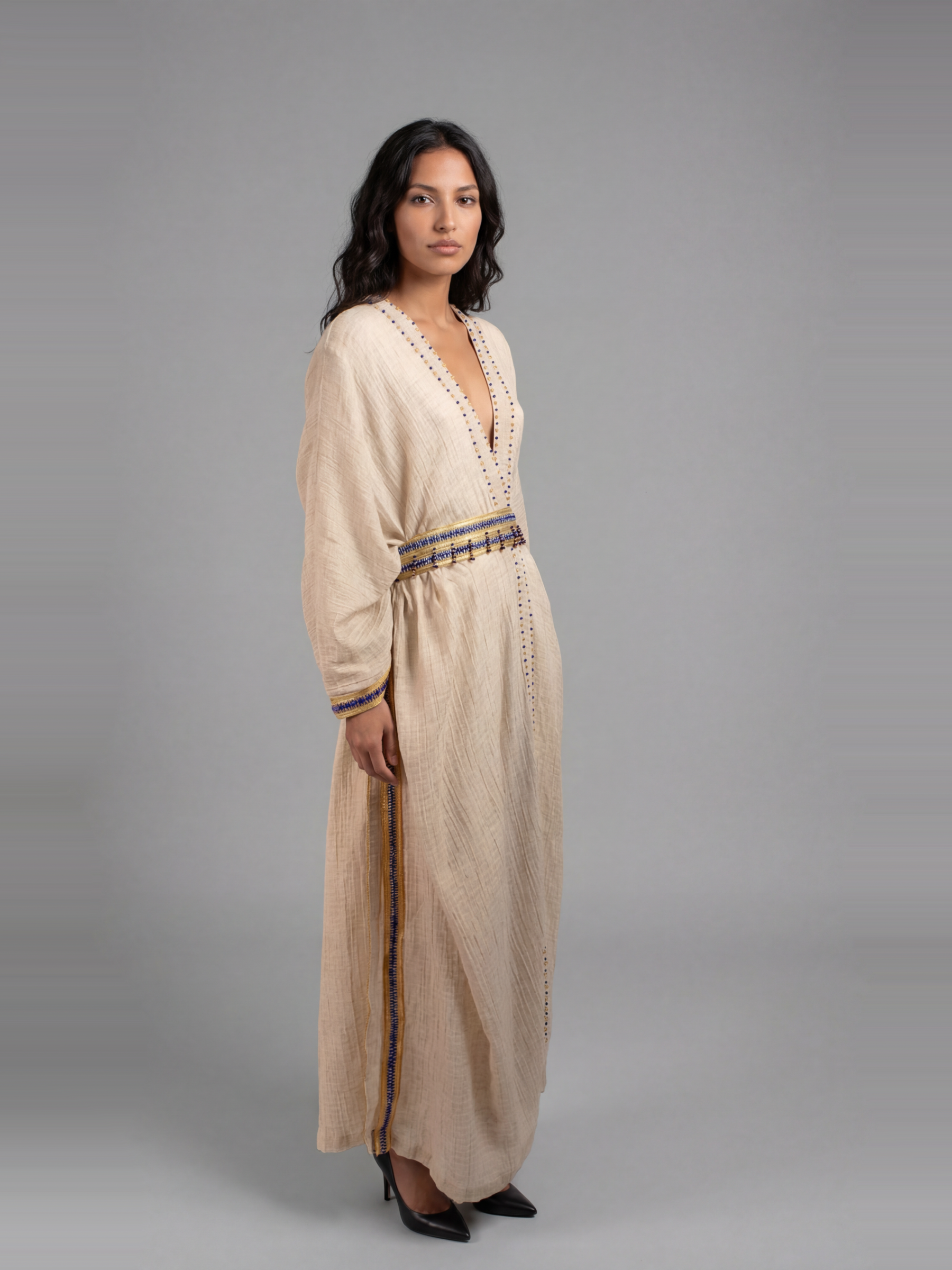 100% Egyptian Crinkled Cotton Long Bisht