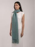 Lagoon Teal Pashmina Wool Scarf