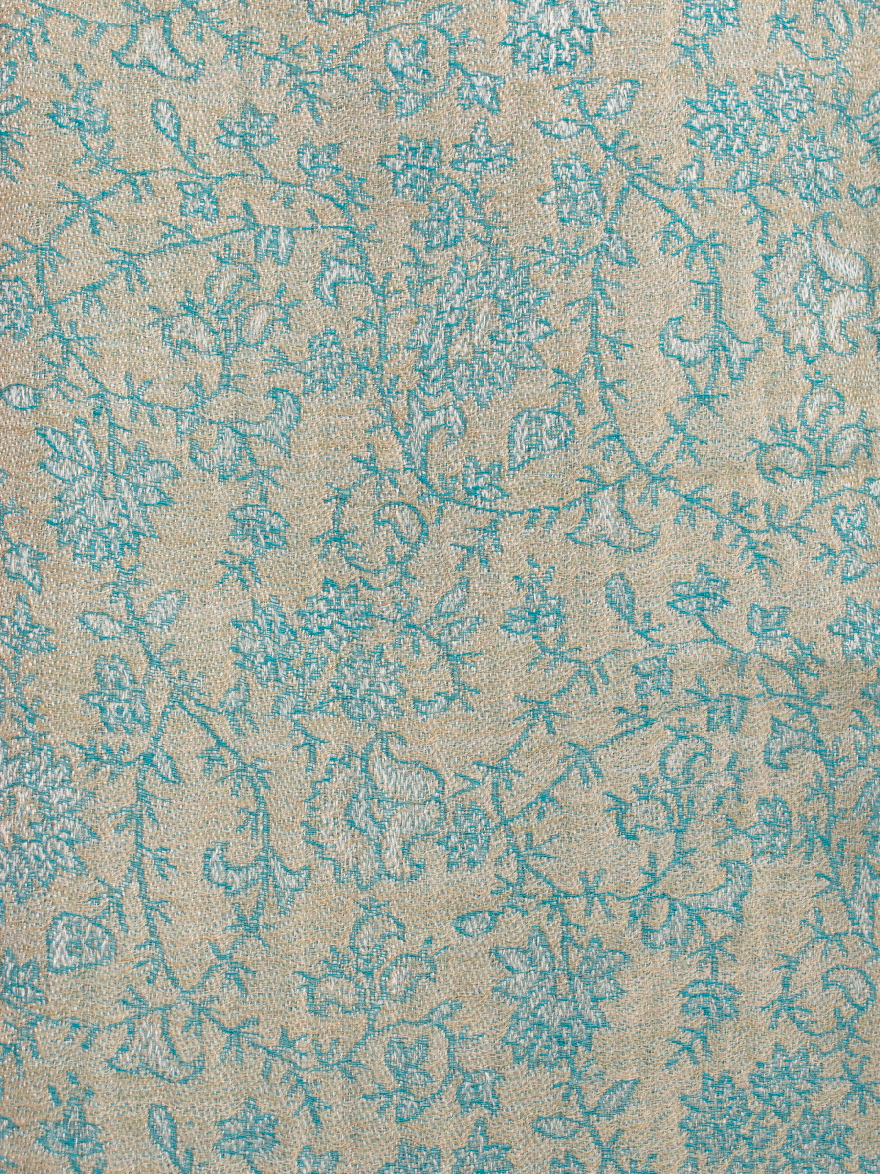 Silver Seas Woven Pashmina Wool Scarf