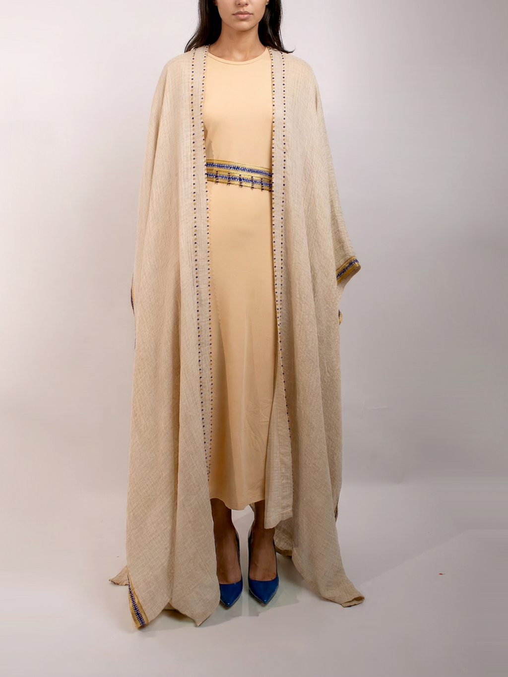 100% Egyptian Crinkled Cotton Long Bisht