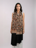 Black Gardens Handmade Embroidered Pashmina Wool Scarf