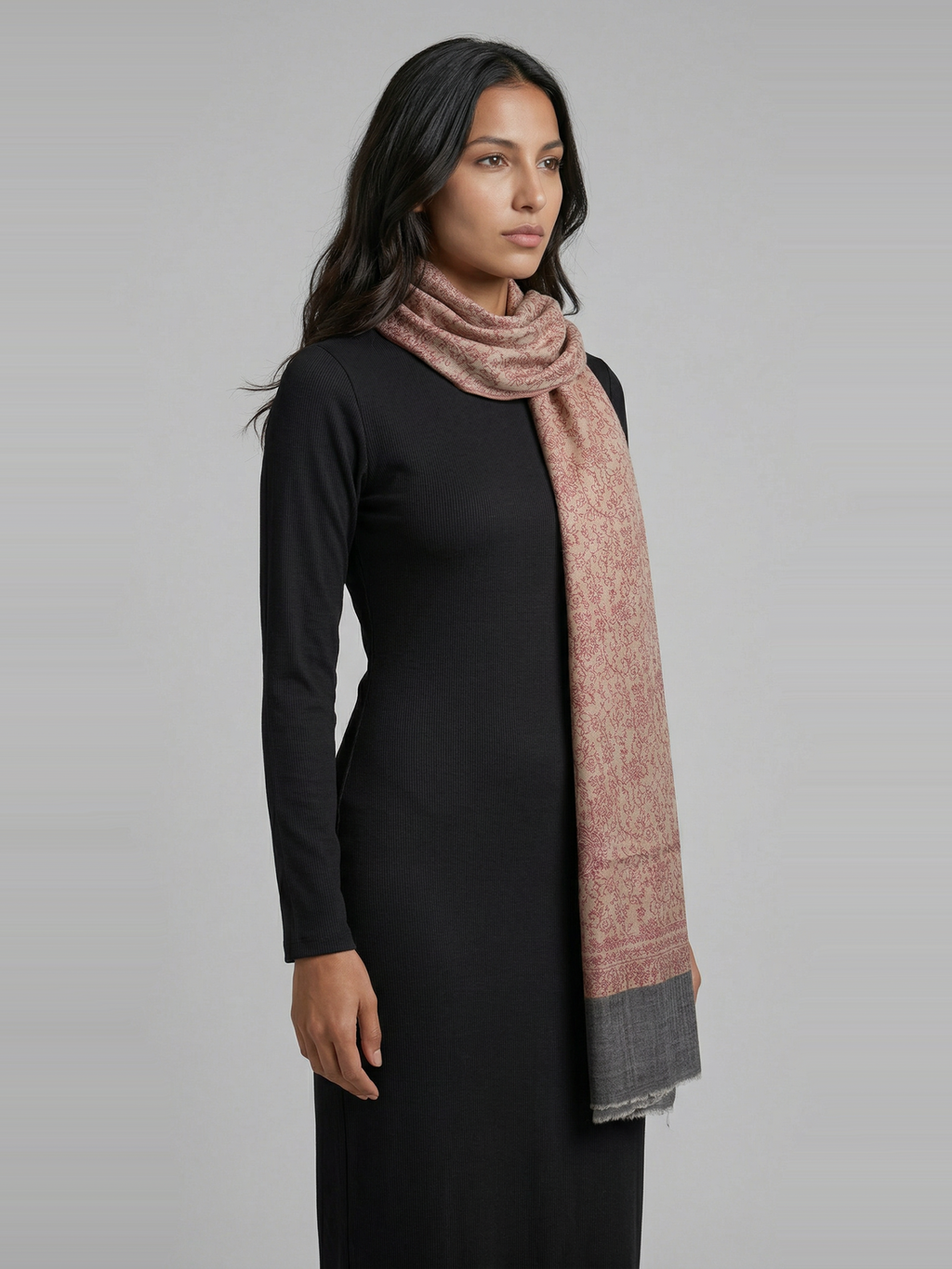 Bronze Smoke Woven Pashmina Wool Scarf