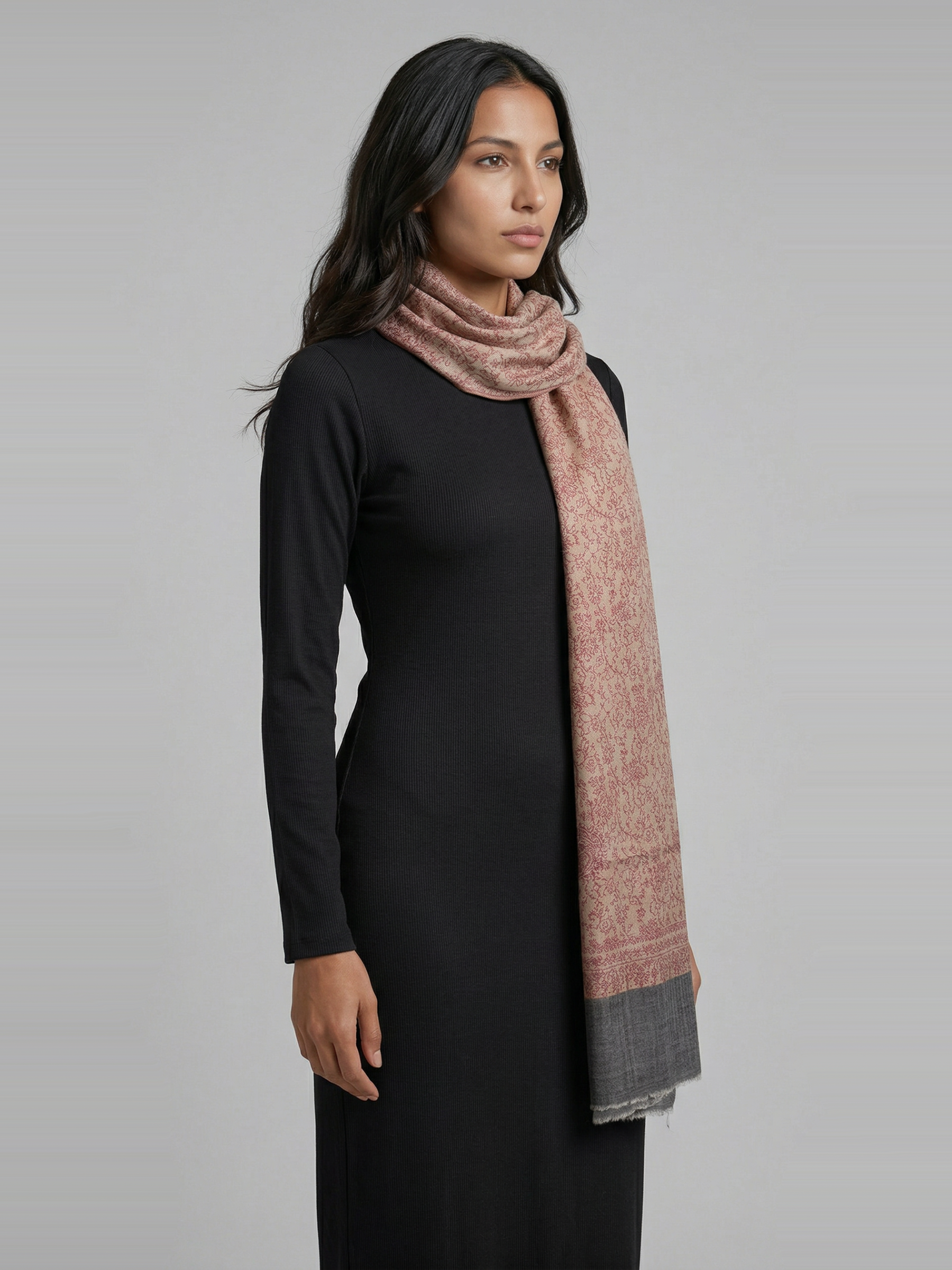 Bronze Smoke Woven Pashmina Wool Scarf