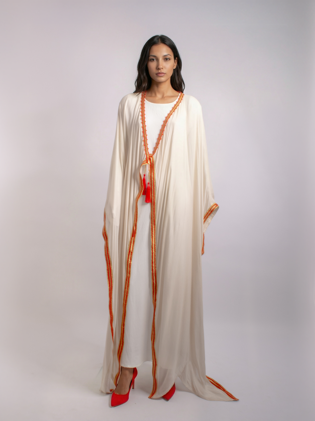 100% Egyptian Bamboo Long bisht with Embroidery