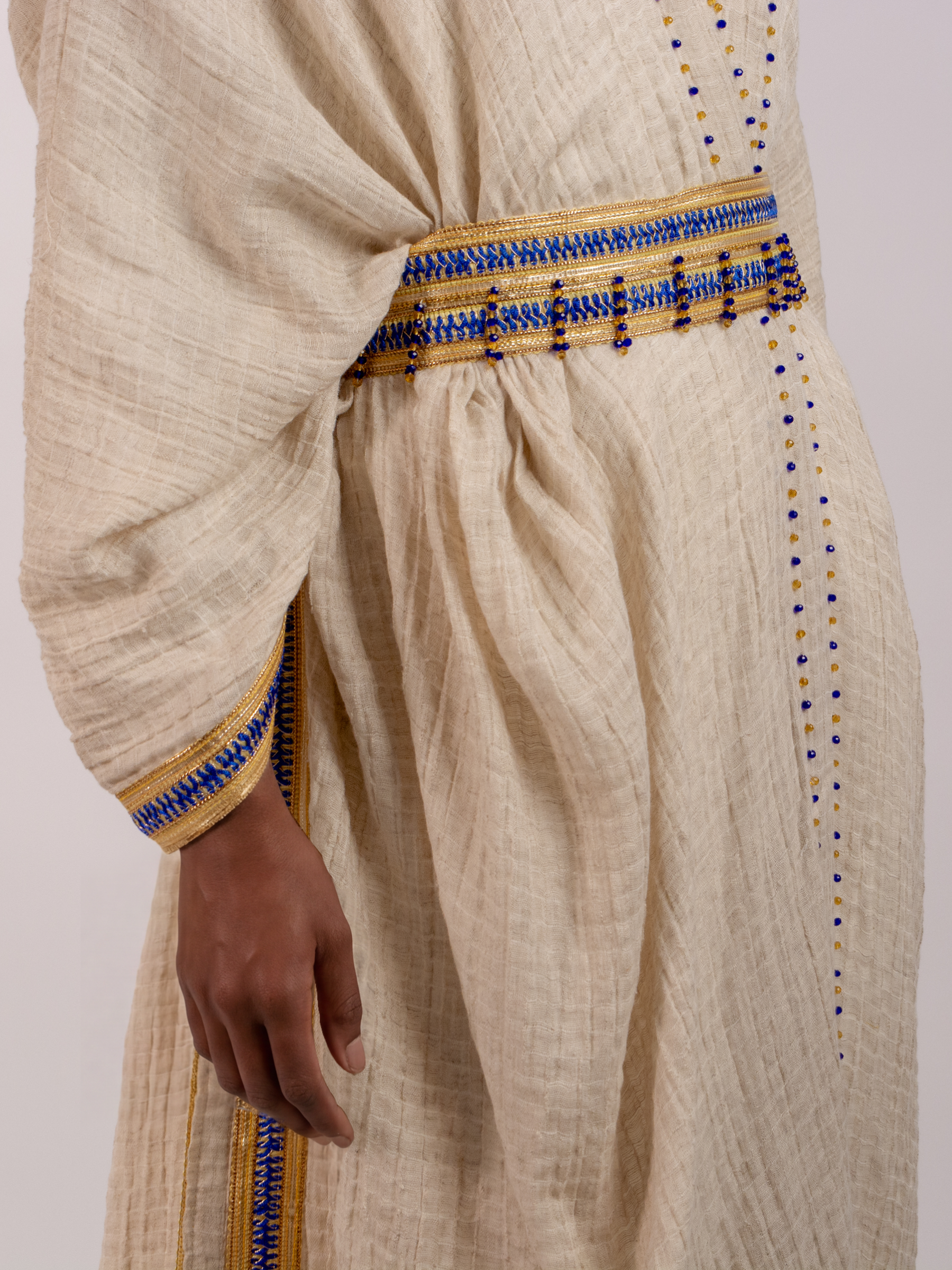 100% Egyptian Crinkled Cotton Long Bisht