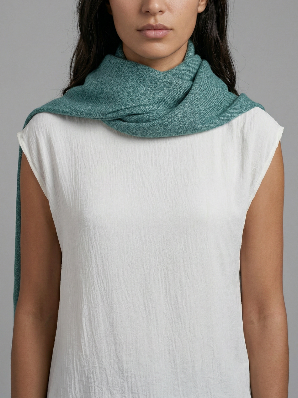 Lagoon Teal Pashmina Wool Scarf
