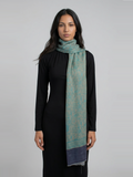 Ocean Slate Woven Pashmina Wool Scarf