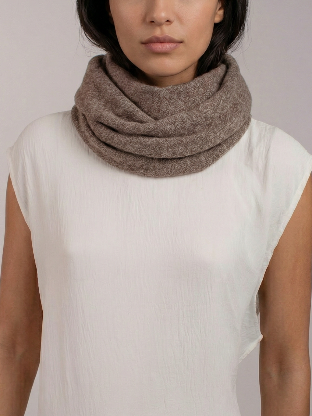 Mocha Stone Pashmina Wool Scarf