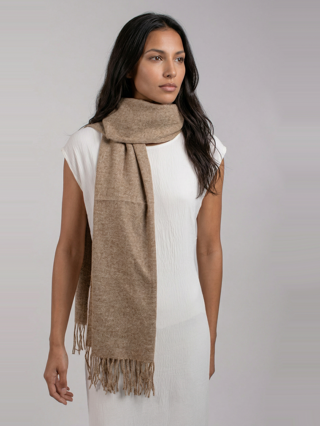 Sahara Brown Pashmina Wool Scarf
