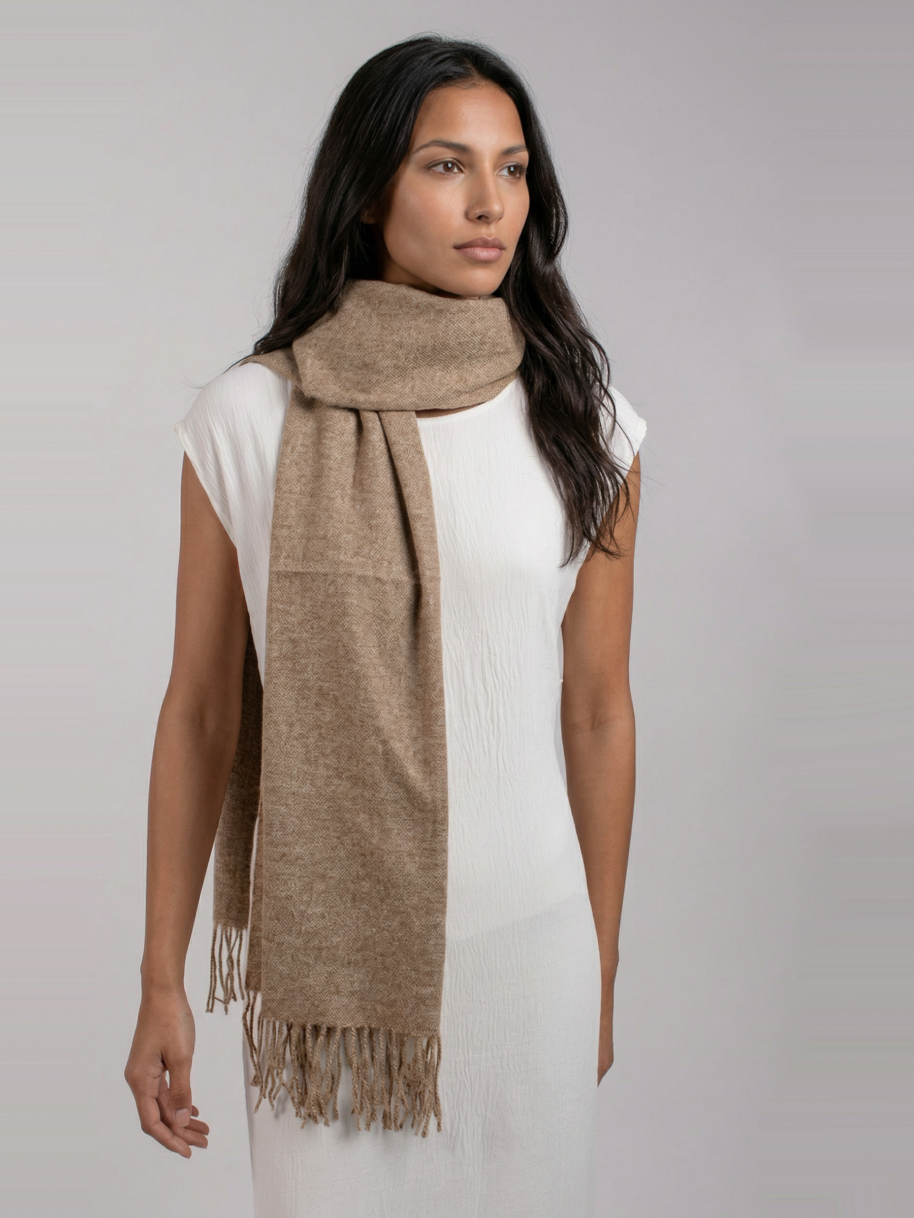 Sahara Brown Pashmina Wool Scarf