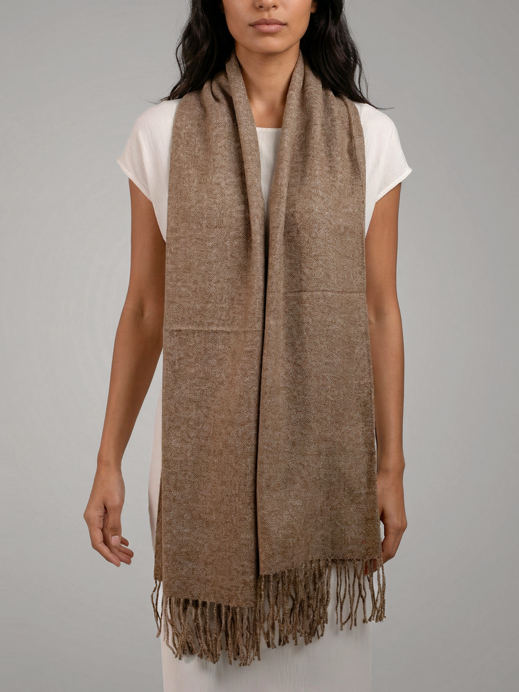 Sahara Brown Pashmina Wool Scarf