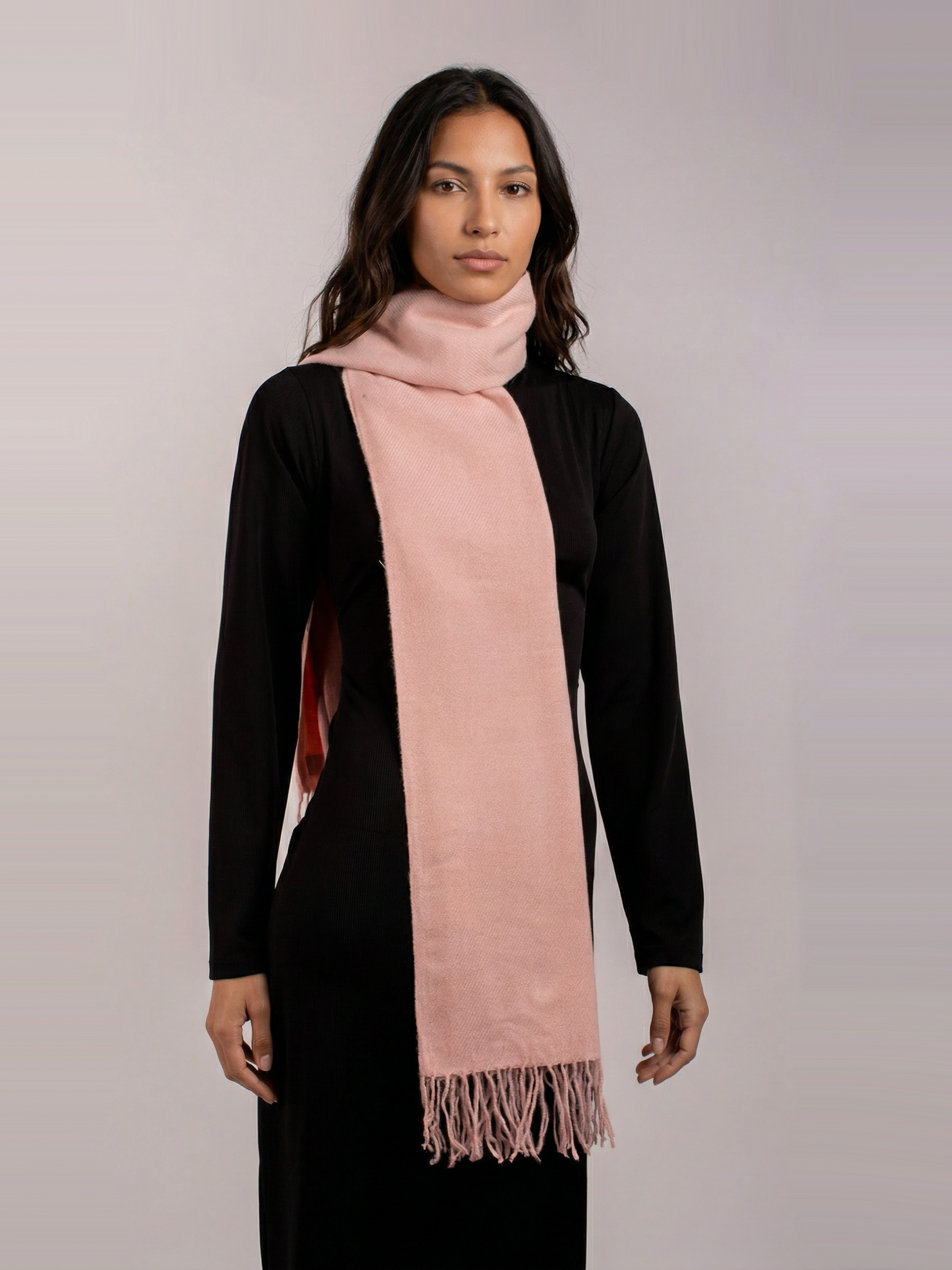 Powder Rose Pashmina Wool Scarf