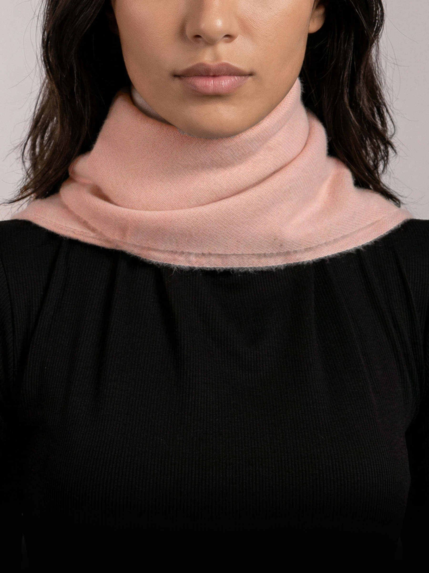 Powder Rose Pashmina Wool Scarf