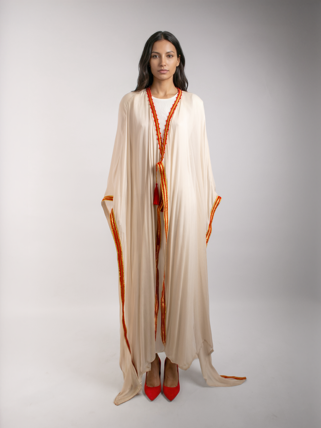 100% Egyptian Bamboo Long bisht with Embroidery