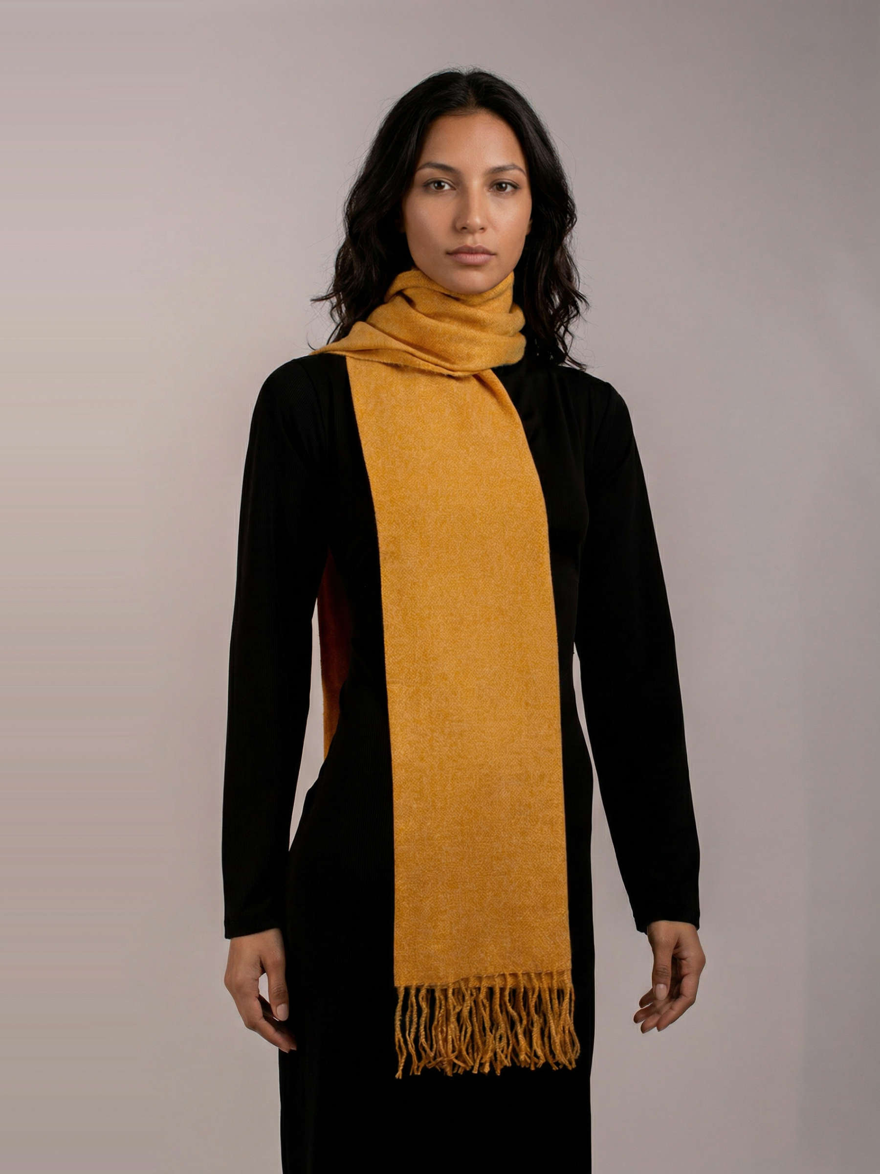 Saffron Gold Pashmina Wool Scarf