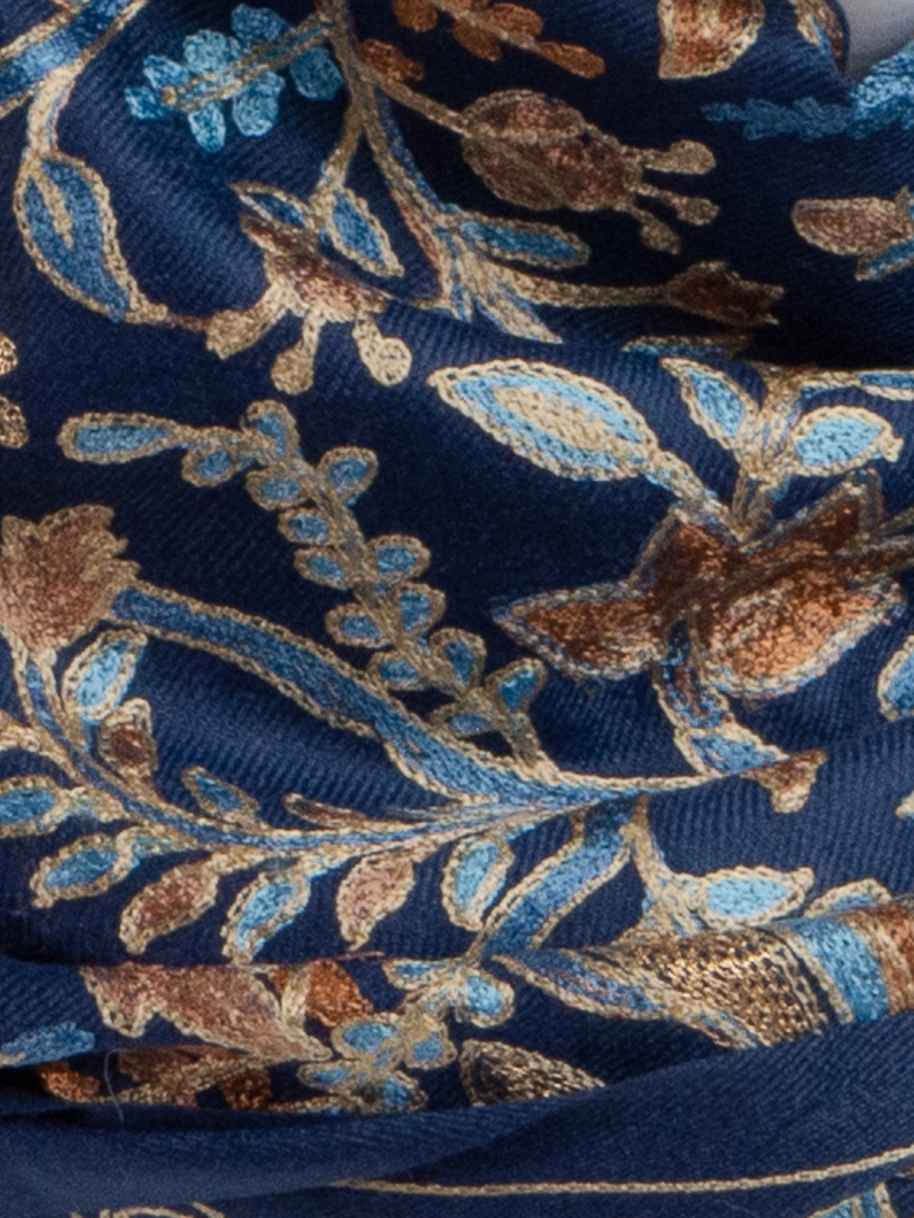 Blue Palms Handmade Embroidered Pashmina Wool Scarf