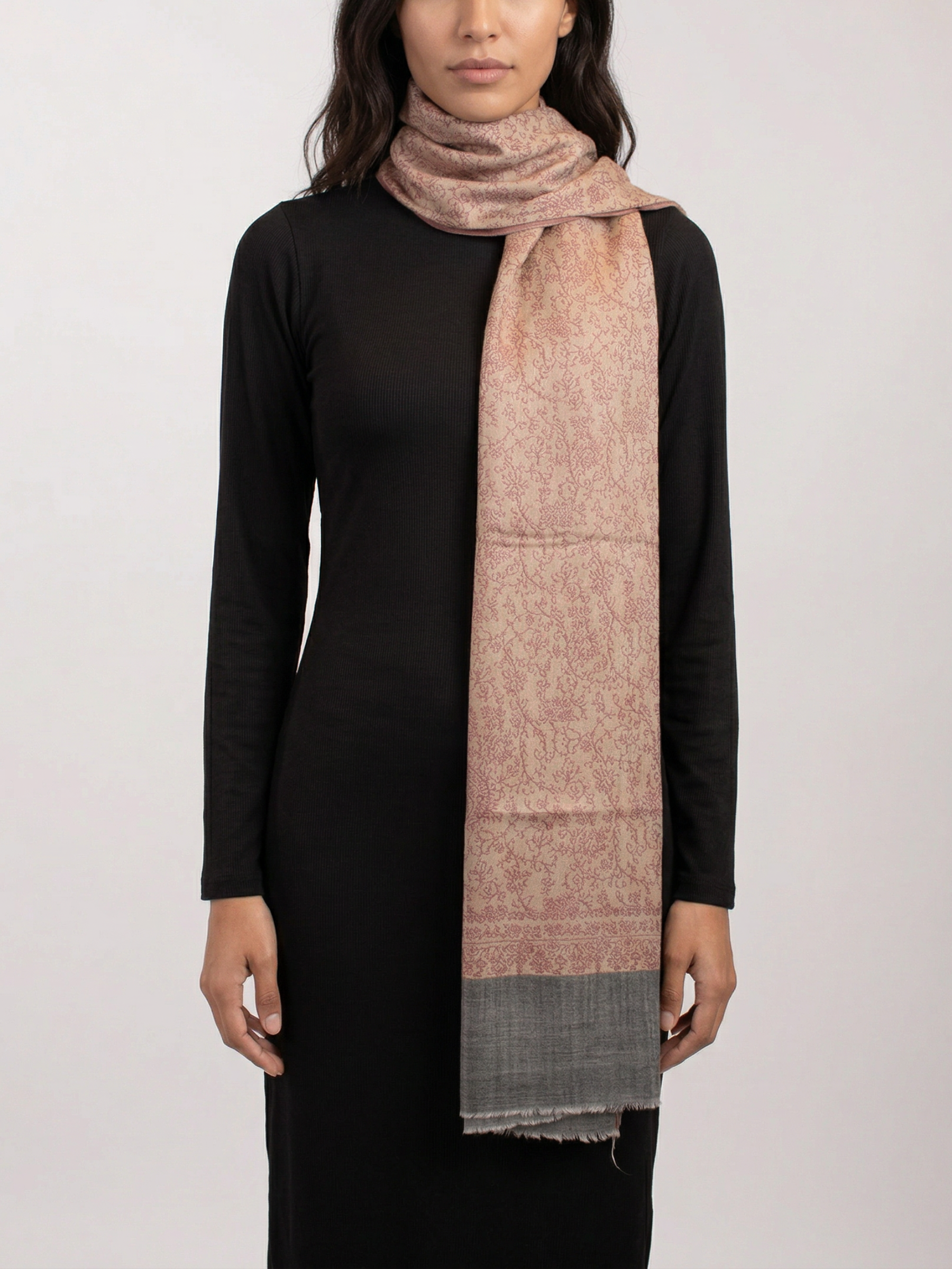 Bronze Smoke Woven Pashmina Wool Scarf