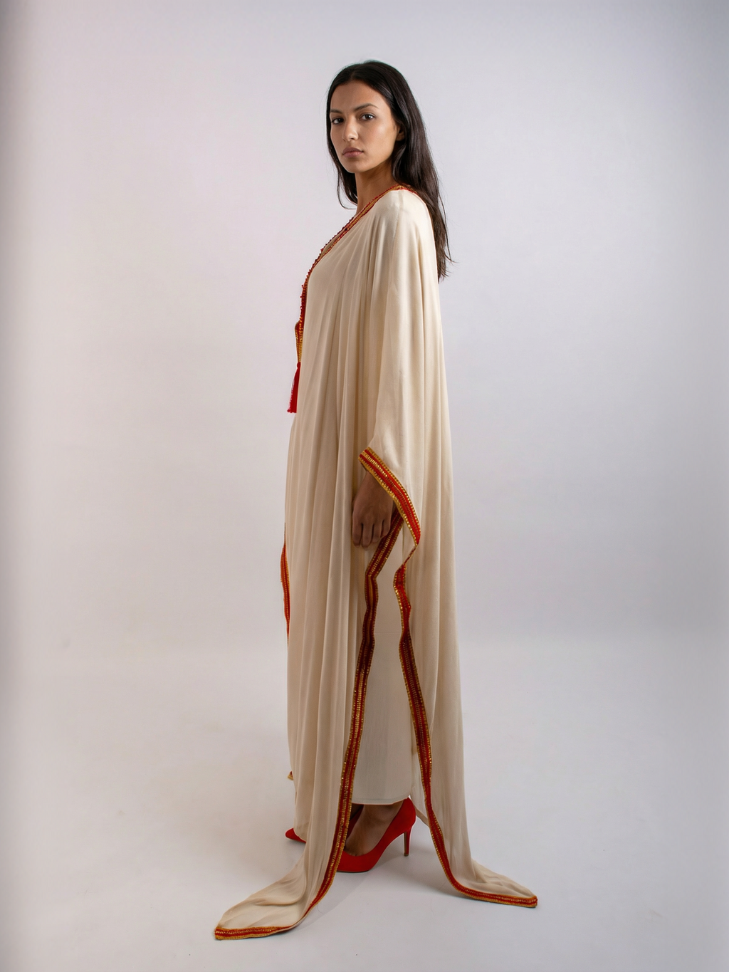 100% Egyptian Bamboo Long bisht with Embroidery