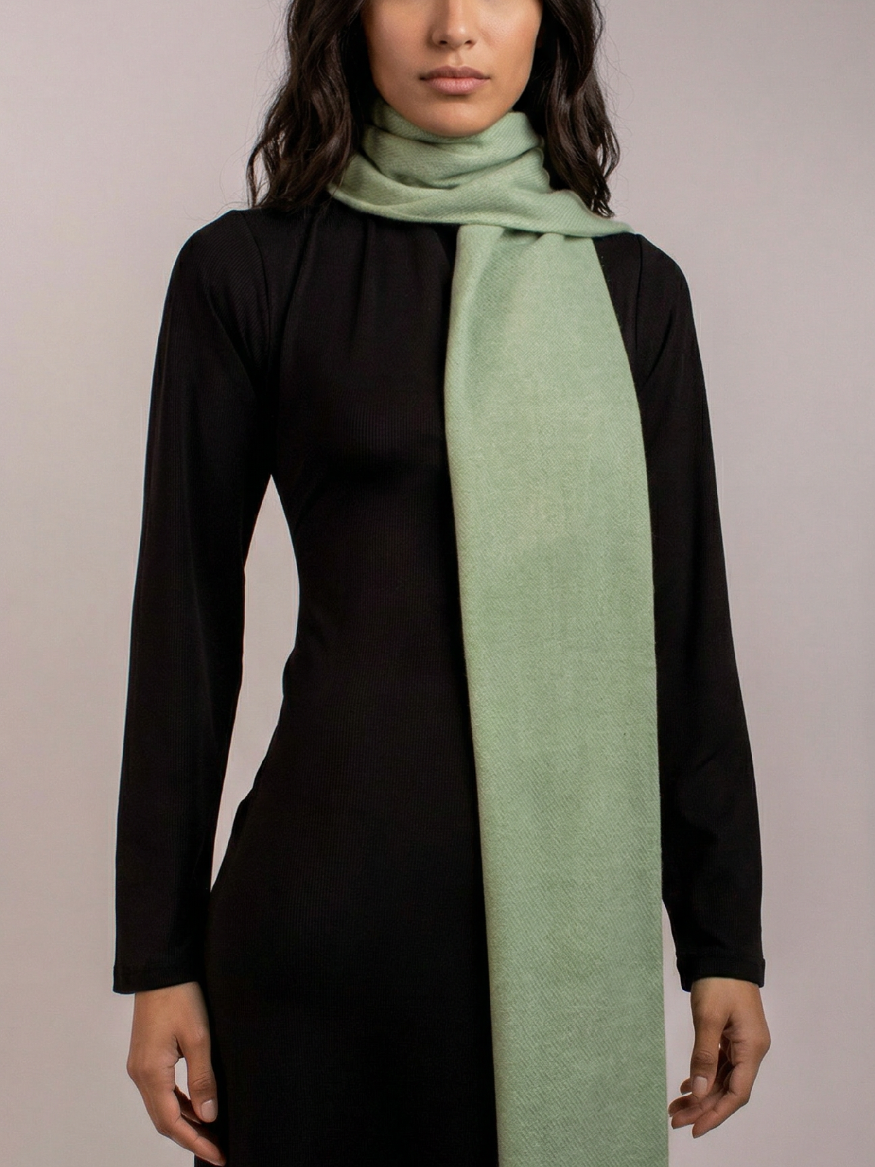 Pistachio Green Pashmina Wool Scarf
