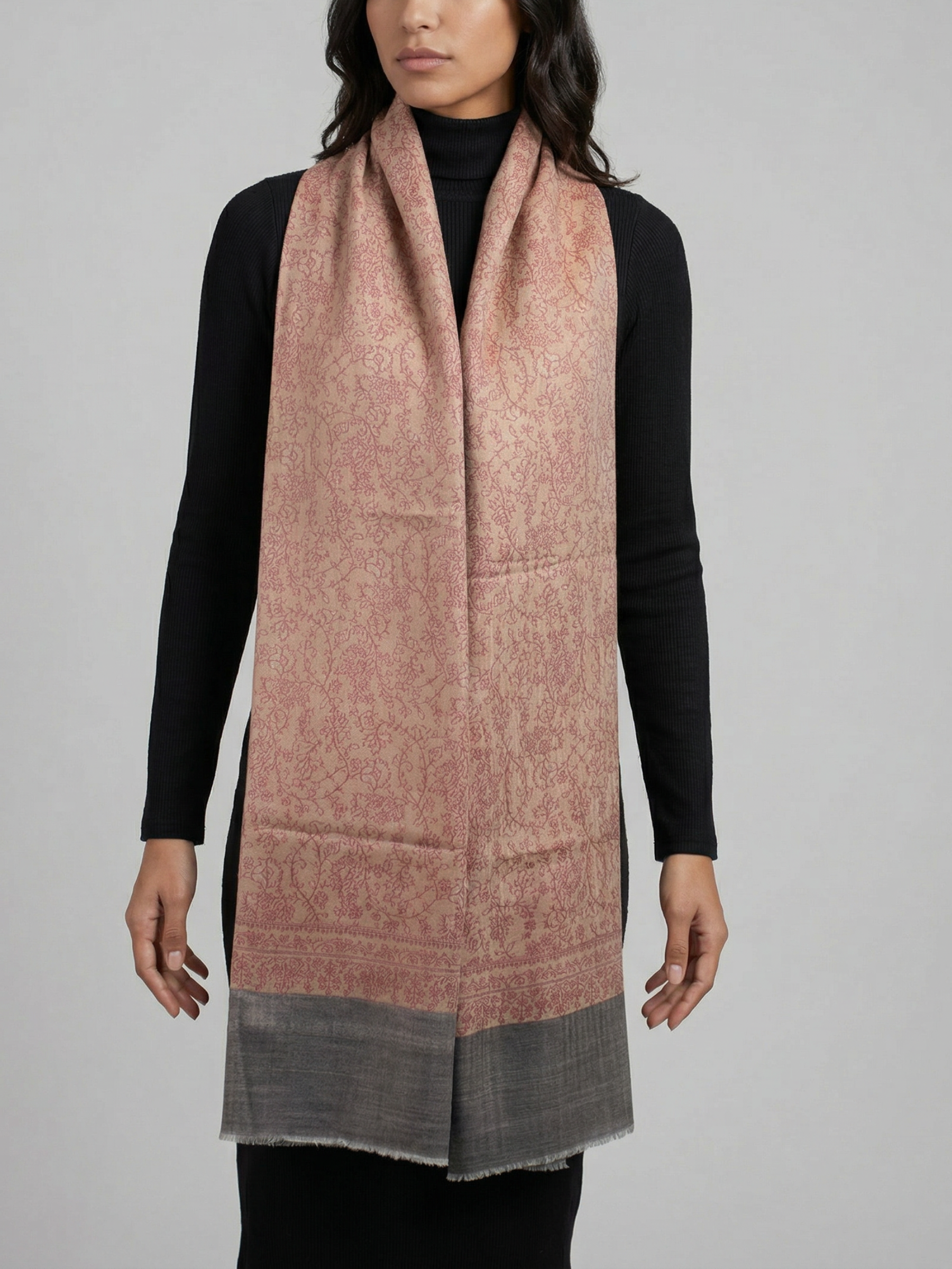 Bronze Smoke Woven Pashmina Wool Scarf