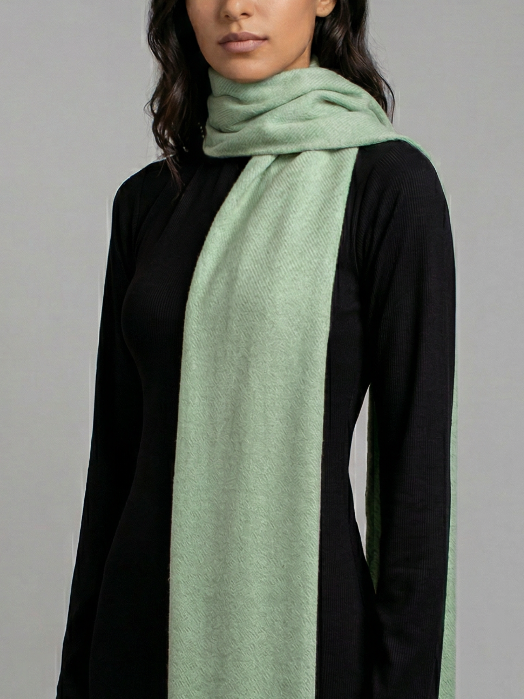 Pistachio Green Pashmina Wool Scarf