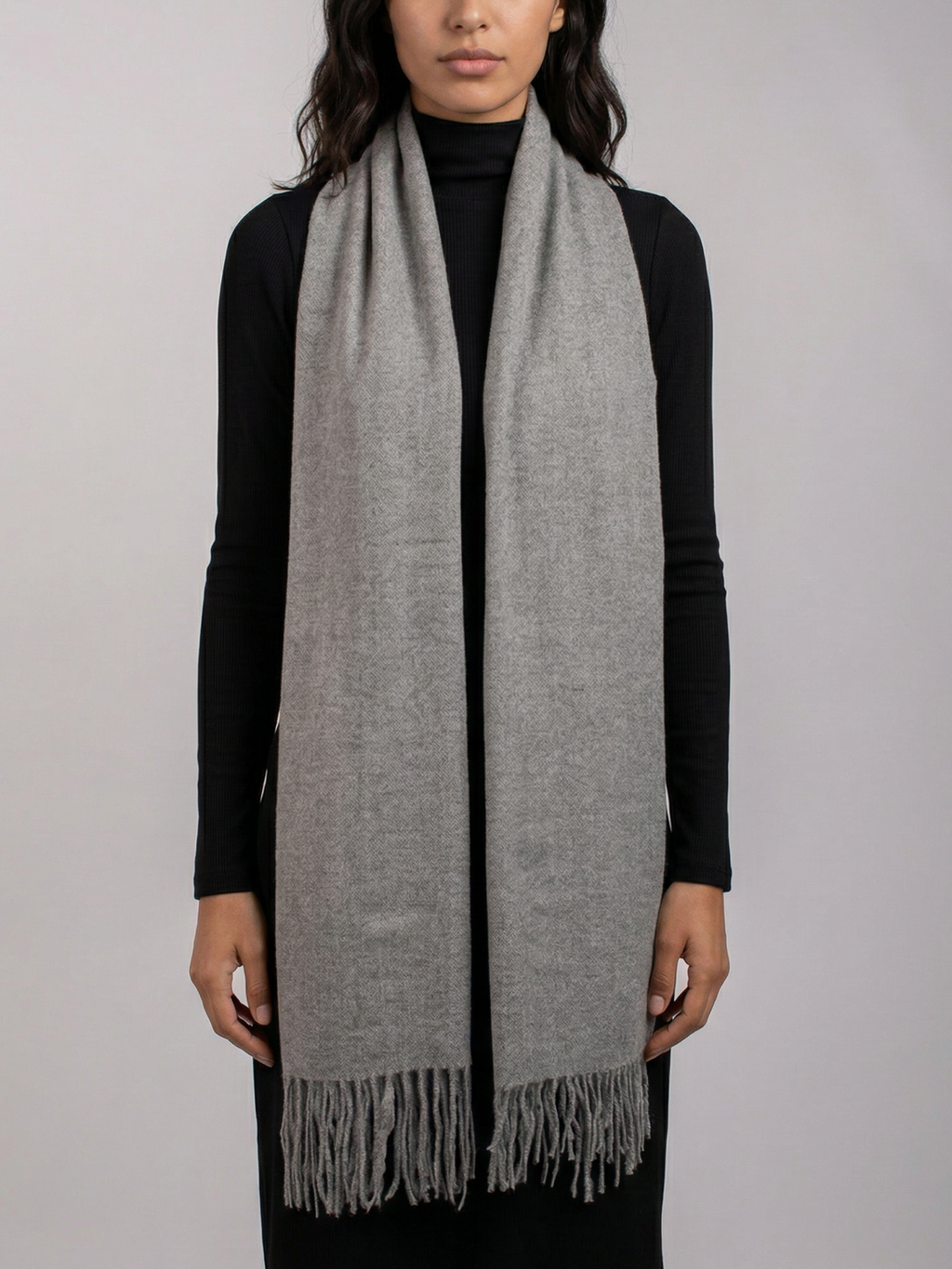 Stone grey Pashmina Wool Scarf