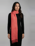 Coral Bloom Pashmina Wool Scarf