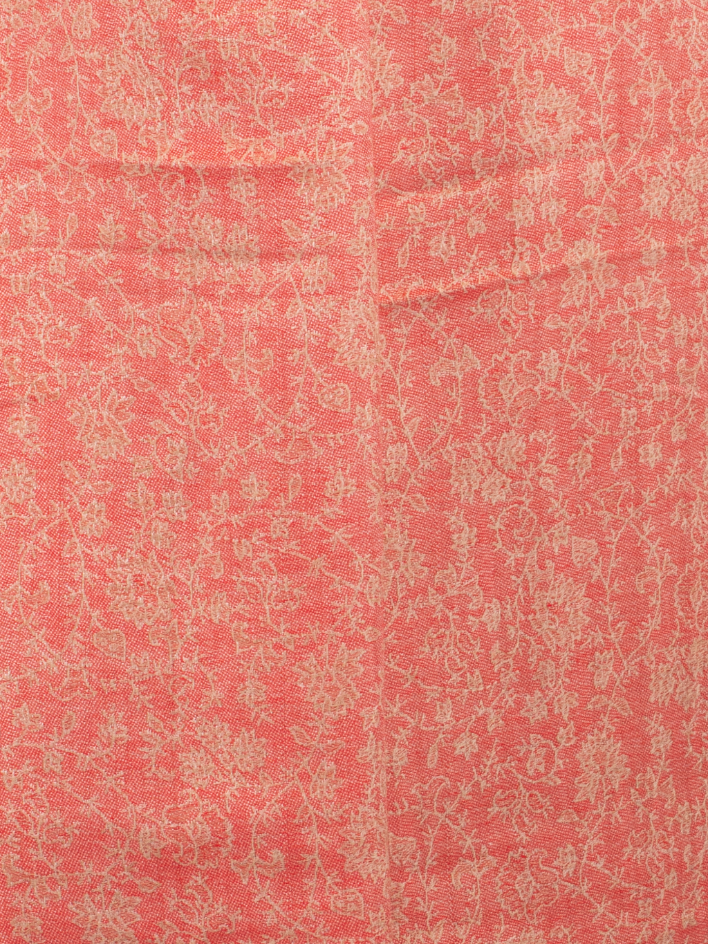 Coral Bloom Woven Pashmina Wool Scarf