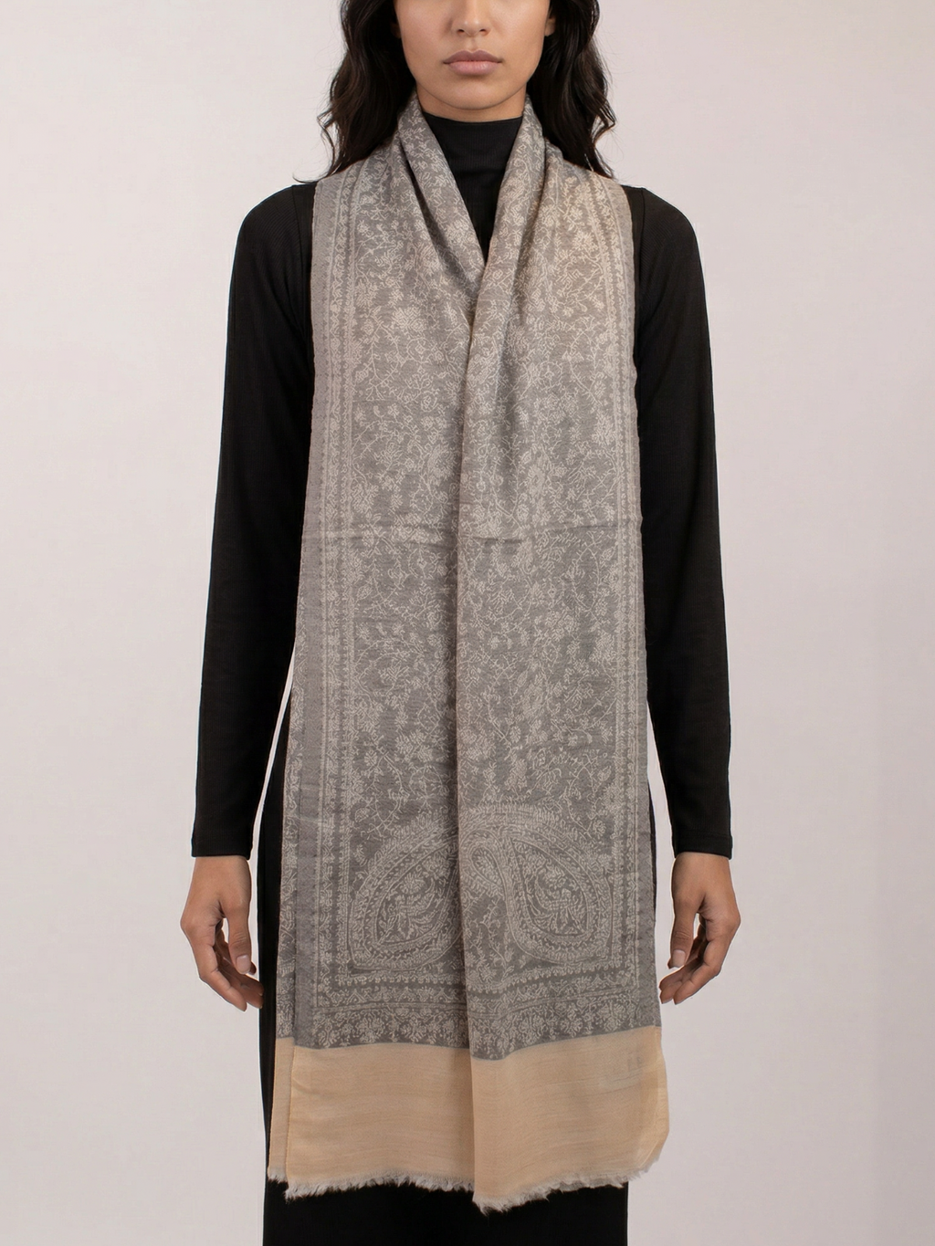 Silver sands Woven Pashmina Wool Scarf