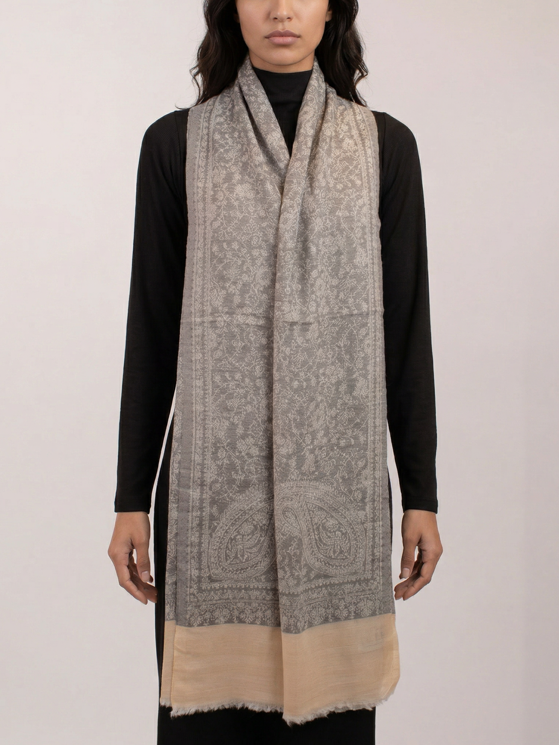 Silver sands Woven Pashmina Wool Scarf