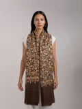 Brown Gardens Handmade Embroidered Pashmina Wool Scarf