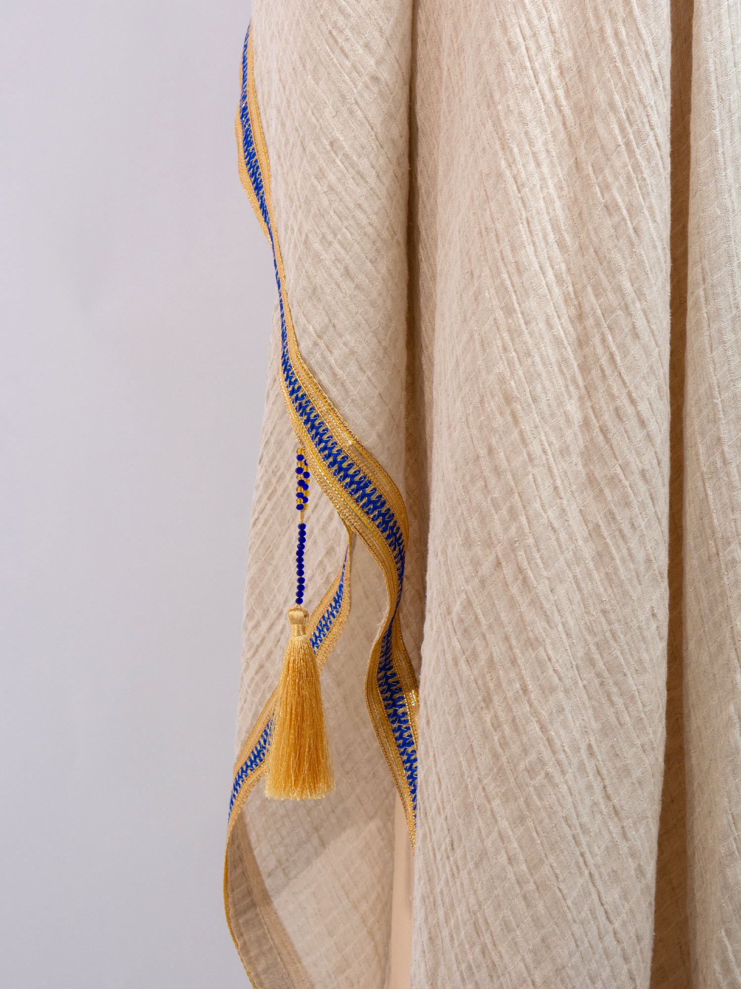 100% Egyptian Crinkled Cotton Long Bisht