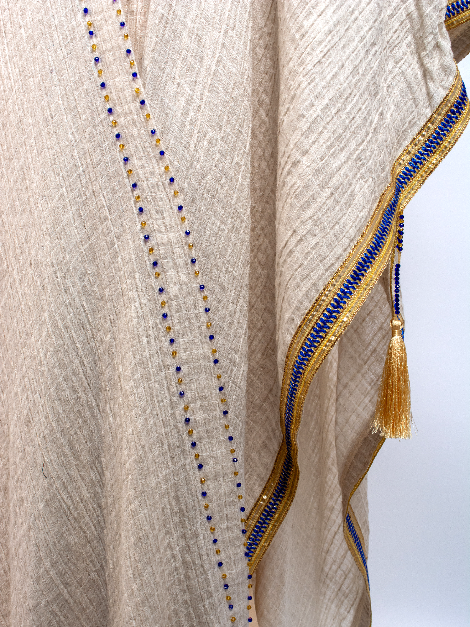 100% Egyptian Crinkled Cotton Long Bisht