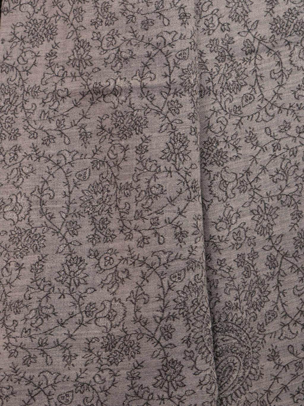Silver Roses Woven Pashmina Wool Scarf