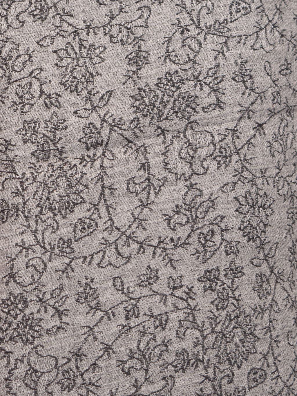 Silver Roses Woven Pashmina Wool Scarf