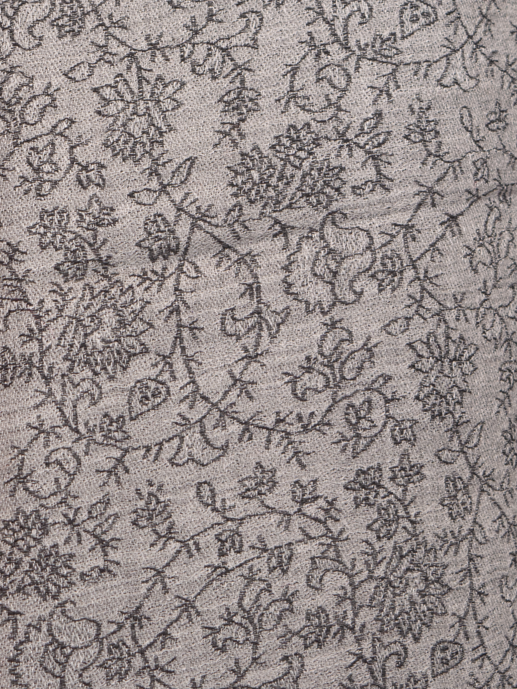 Silver Roses Woven Pashmina Wool Scarf