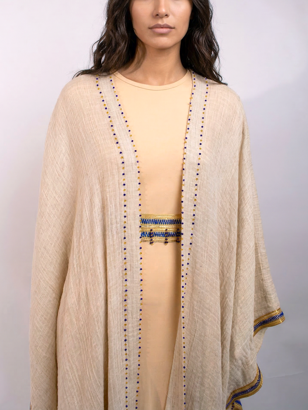 100% Egyptian Crinkled Cotton Long Bisht