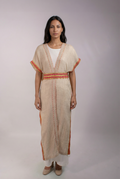 100% Egyptian Crinkled Cotton Short Embroidered Bisht